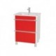 Шкаф (напольный) Париж 75 красный с мебельным умывальником ARTE 75
