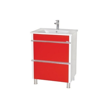Шкаф (напольный) Париж 75 красный с мебельным умывальником ARTE 75